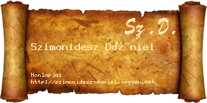 Szimonidesz Dániel névjegykártya